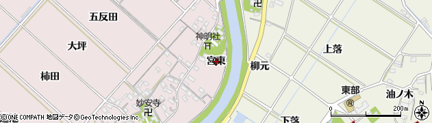 愛知県西尾市上永良町（宮東）周辺の地図