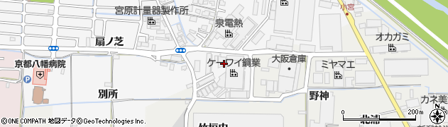 京都府八幡市川口（天神崎）周辺の地図