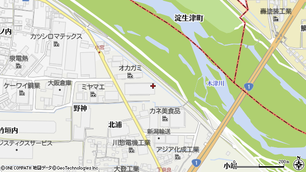 〒614-8121 京都府八幡市下奈良小宮の地図