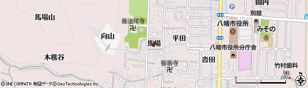 京都府八幡市八幡（馬場）周辺の地図
