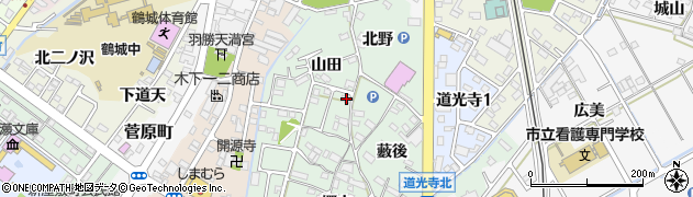 愛知県西尾市道光寺町山田24周辺の地図