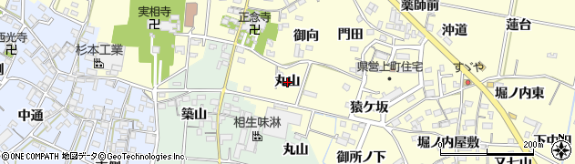 愛知県西尾市上町（丸山）周辺の地図