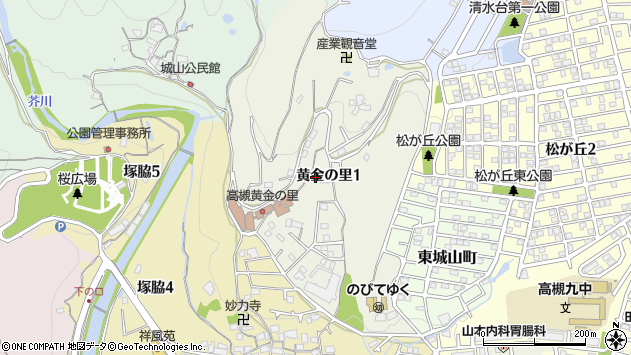 〒569-1038 大阪府高槻市黄金の里の地図