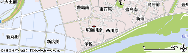 愛知県新城市豊島広瀬川原周辺の地図