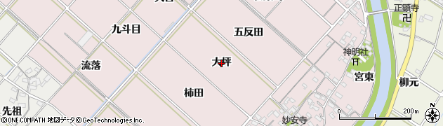愛知県西尾市上永良町（大坪）周辺の地図