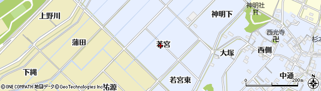 愛知県西尾市小間町若宮周辺の地図