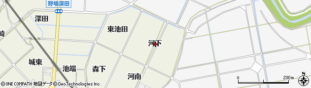 愛知県額田郡幸田町野場河下周辺の地図