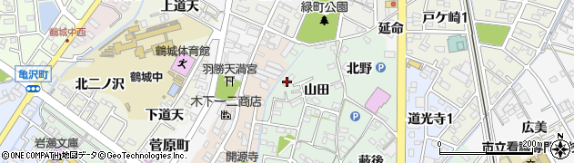 愛知県西尾市道光寺町山田9周辺の地図