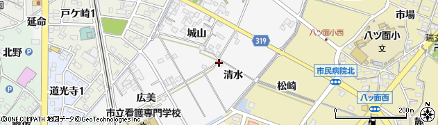 愛知県西尾市戸ケ崎町（清水）周辺の地図