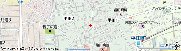 三重県鈴鹿市平田周辺の地図