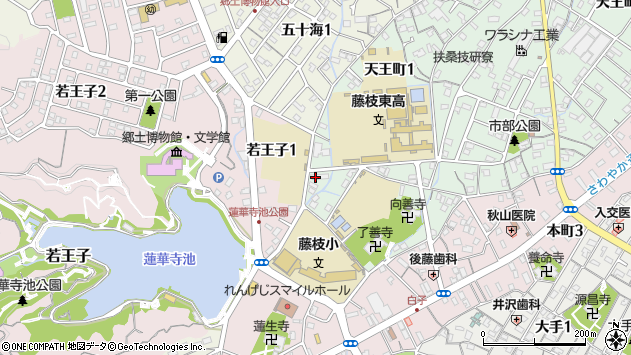 〒426-0019 静岡県藤枝市天王町の地図