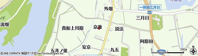 愛知県新城市一鍬田（京兼）周辺の地図