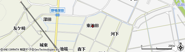 愛知県幸田町（額田郡）野場（東池田）周辺の地図