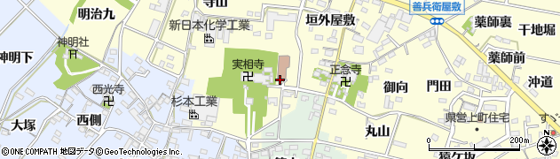 愛知県西尾市上町（下屋敷）周辺の地図