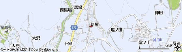 愛知県豊川市萩町新屋周辺の地図