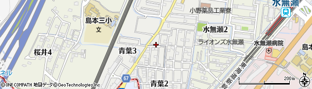 大阪府島本町（三島郡）青葉周辺の地図