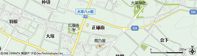 愛知県額田郡幸田町大草正田面周辺の地図