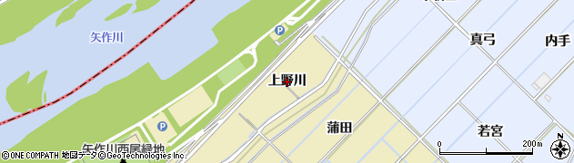 愛知県西尾市田貫町（上野川）周辺の地図