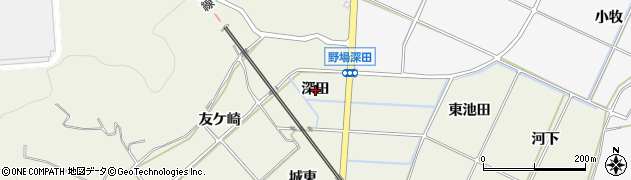 愛知県幸田町（額田郡）野場（深田）周辺の地図