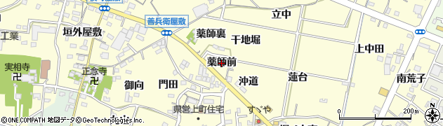 愛知県西尾市上町（薬師前）周辺の地図