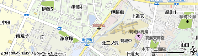 鶴城中西周辺の地図
