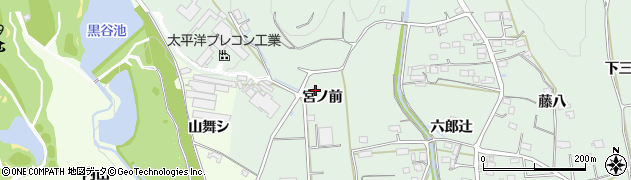 愛知県豊川市上長山町宮ノ前周辺の地図