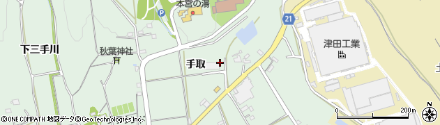 愛知県豊川市上長山町（手取）周辺の地図