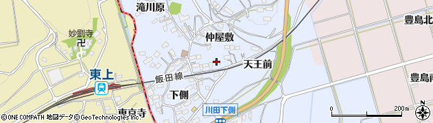 愛知県新城市川田（仲屋敷）周辺の地図