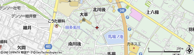 愛知県額田郡幸田町大草北川後36周辺の地図