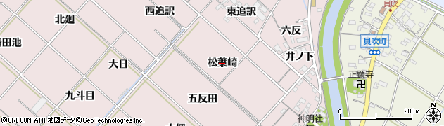 愛知県西尾市上永良町（松葉崎）周辺の地図
