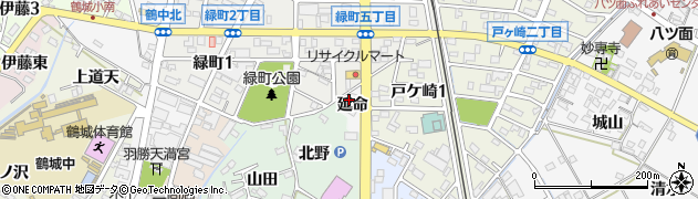 愛知県西尾市戸ケ崎町（延命）周辺の地図