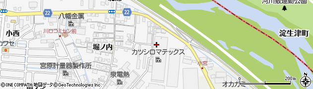 京都府八幡市川口（東頭）周辺の地図