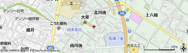 愛知県額田郡幸田町大草北川後46周辺の地図