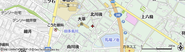 愛知県額田郡幸田町大草北川後47周辺の地図