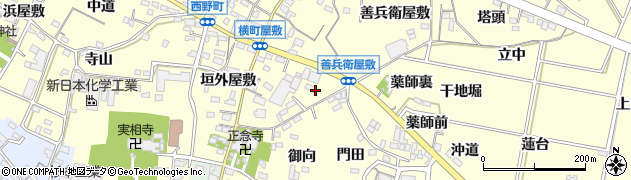 愛知県西尾市上町（作道屋敷）周辺の地図