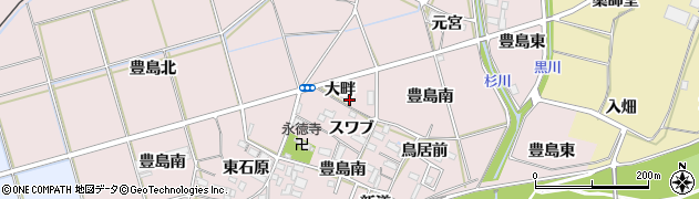 愛知県新城市豊島（大畔）周辺の地図