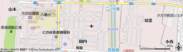 京都府八幡市八幡園内周辺の地図
