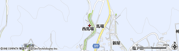 愛知県豊川市萩町西馬場周辺の地図