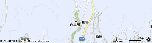 愛知県豊川市萩町（西馬場）周辺の地図