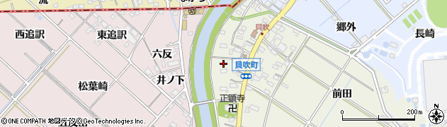 愛知県西尾市貝吹町（西郷廻）周辺の地図