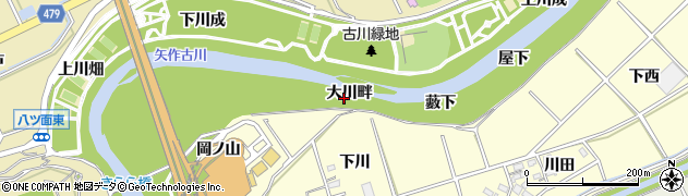 愛知県西尾市小島町（大川畔）周辺の地図