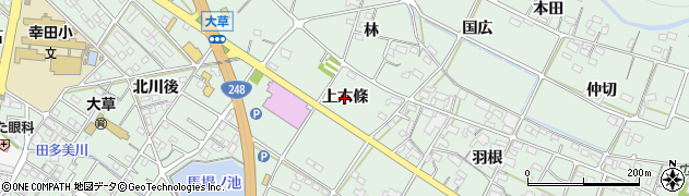 愛知県幸田町（額田郡）大草（上六條）周辺の地図