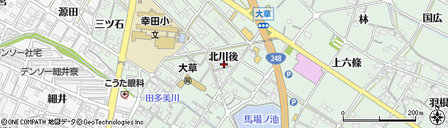 愛知県額田郡幸田町大草北川後13周辺の地図