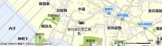 愛知県西尾市上町（寺山）周辺の地図
