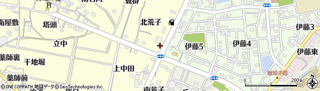 愛知県西尾市上町（北荒子）周辺の地図