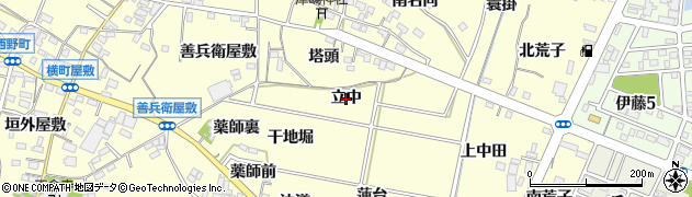愛知県西尾市上町（立中）周辺の地図