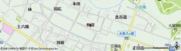 愛知県額田郡幸田町大草仲切周辺の地図