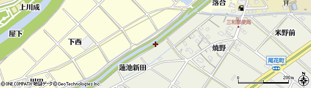 愛知県西尾市江原町（井ノ下新田）周辺の地図