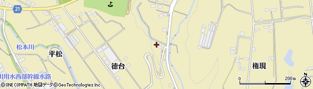 愛知県豊川市東上町（徳台）周辺の地図
