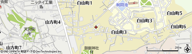 愛知県常滑市白山町周辺の地図
